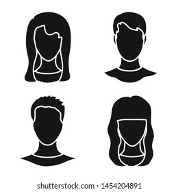 Vector design of character and profile symbol. Collection of character and dummy stock symbol for web.