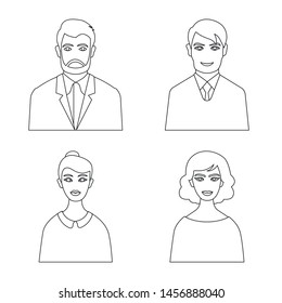 Vector design of character sand avatar logo. Collection of character and person vector icon for stock.