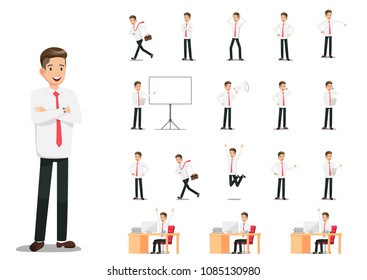Vector design The characteristic posture various of businessman.
