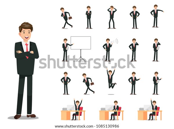 Vector Design Characteristic Posture Various Businessman Stock Vector ...