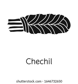 Vector design of chechil and cheese symbol. Graphic of chechil and meal stock symbol for web.