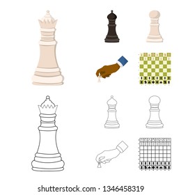 Vector design of checkmate and thin icon. Collection of checkmate and target vector icon for stock.
