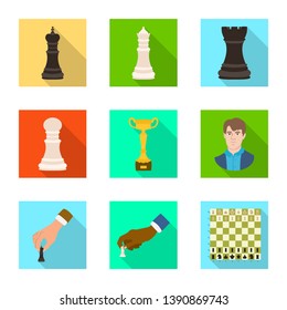 Vector design of checkmate and thin icon. Set of checkmate and target stock vector illustration.