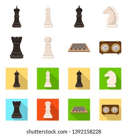 Vector design of checkmate and thin icon. Set of checkmate and target stock vector illustration.