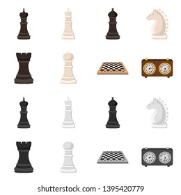 Vector design of checkmate and thin icon. Collection of checkmate and target stock symbol for web.