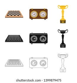Vector design of checkmate and thin icon. Collection of checkmate and target stock vector illustration.