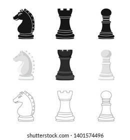 Vector design of checkmate and thin icon. Collection of checkmate and target vector icon for stock.