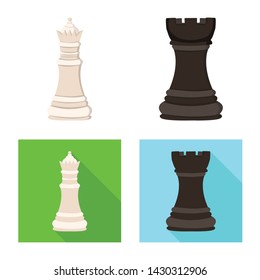 Vector design of checkmate and thin icon. Set of checkmate and target stock symbol for web.