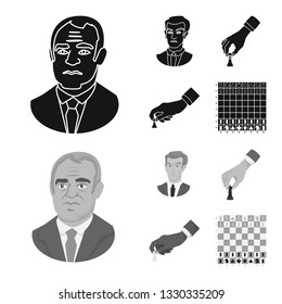 Vector design of checkmate and thin logo. Set of checkmate and target stock vector illustration.