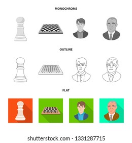 Vector design of checkmate and thin logo. Set of checkmate and target stock symbol for web.