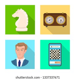 Vector design of checkmate and thin logo. Collection of checkmate and target stock vector illustration.