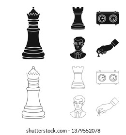 Vector design of checkmate and thin logo. Collection of checkmate and target stock symbol for web.