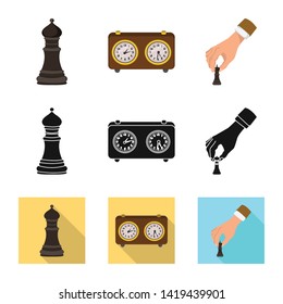 Vector design of checkmate and thin logo. Set of checkmate and target stock symbol for web.
