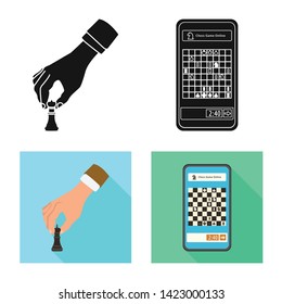 Vector design of checkmate and thin logo. Collection of checkmate and target stock symbol for web.