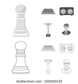 Vector design of checkmate and thin sign. Collection of checkmate and target stock symbol for web.
