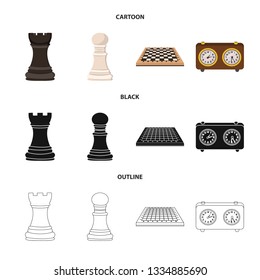 Vector design of checkmate and thin sign. Collection of checkmate and target stock vector illustration.