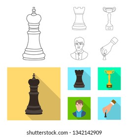 Vector design of checkmate and thin sign. Collection of checkmate and target stock symbol for web.