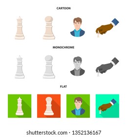 Vector design of checkmate and thin sign. Collection of checkmate and target stock symbol for web.