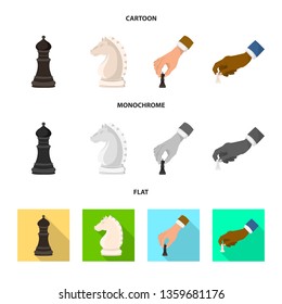 Vector design of checkmate and thin sign. Collection of checkmate and target stock vector illustration.