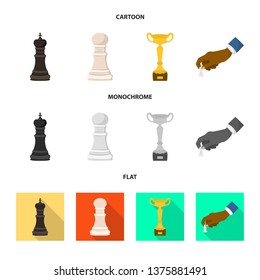 Vector design of checkmate and thin sign. Set of checkmate and target stock symbol for web.