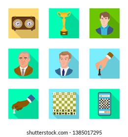 Vector design of checkmate and thin sign. Set of checkmate and target vector icon for stock.