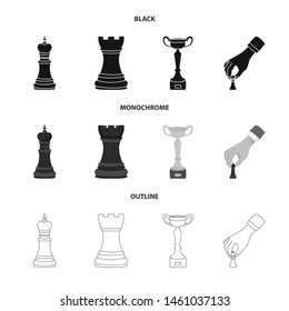 Vector design of checkmate and thin sign. Set of checkmate and target stock symbol for web.