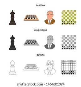 Vector design of checkmate and thin sign. Collection of checkmate and target vector icon for stock.
