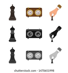 Vector design of checkmate and thin sign. Collection of checkmate and target stock vector illustration.