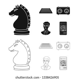 Vector design of checkmate and thin symbol. Collection of checkmate and target vector icon for stock.