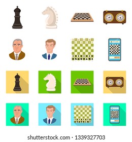 Vector design of checkmate and thin symbol. Collection of checkmate and target stock symbol for web.