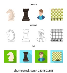 Vector design of checkmate and thin symbol. Set of checkmate and target stock vector illustration.