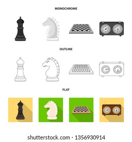 Vector design of checkmate and thin symbol. Set of checkmate and target stock vector illustration.