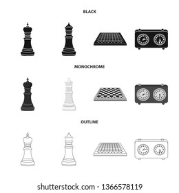 Vector design of checkmate and thin symbol. Collection of checkmate and target stock symbol for web.