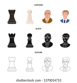 Vector design of checkmate and thin symbol. Collection of checkmate and target stock vector illustration.
