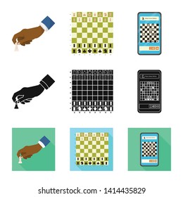 Vector design of checkmate and thin symbol. Set of checkmate and target vector icon for stock.