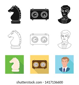 Vector design of checkmate and thin symbol. Collection of checkmate and target stock vector illustration.