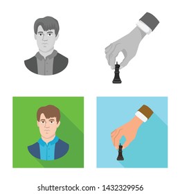 Vector design of checkmate and thin symbol. Collection of checkmate and target vector icon for stock.