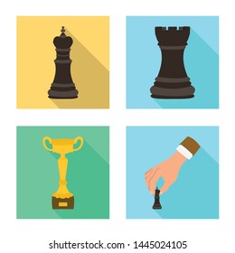 Vector design of checkmate and thin symbol. Set of checkmate and target vector icon for stock.