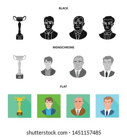 Vector design of checkmate and thin symbol. Collection of checkmate and target stock vector illustration.