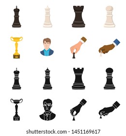 Vector design of checkmate and thin symbol. Set of checkmate and target stock vector illustration.