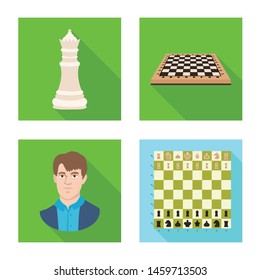 Vector design of checkmate and thin symbol. Set of checkmate and target stock symbol for web.