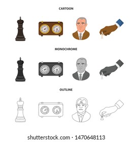 Vector design of checkmate and thin symbol. Collection of checkmate and target stock symbol for web.