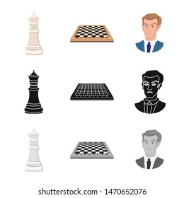 Vector design of checkmate and thin symbol. Set of checkmate and target stock vector illustration.