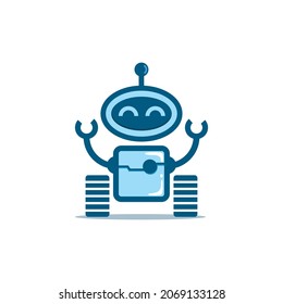 vector Design. cheerful robot shaped logo.