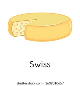 Vector design of chees and swiss symbol. Graphic of chees and block stock symbol for web.