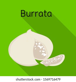 Vector design of cheese and burrata symbol. Web element of cheese and piece stock symbol for web.