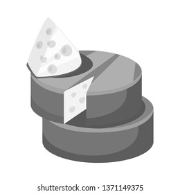 Vector design of cheese and cheddar symbol. Set of cheese and parmesan vector icon for stock.