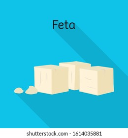 Vector design of cheese and feta logo. Graphic of cheese and piece stock symbol for web.