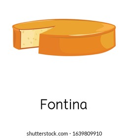 Vector design of cheese and fontina logo. Graphic of cheese and block stock vector illustration.