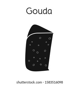Vector design of cheese and gouda symbol. Web element of cheese and slice stock symbol for web.